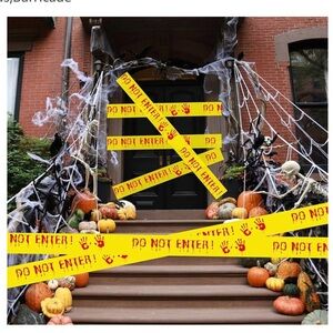Spooky Yellow Do Not Enter Party Tape